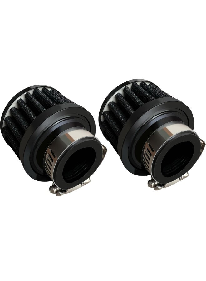 2Pcs 25mm Universal Air Intake Filter with Adjustable Clamp, 1" Auto Air Filter Vent Crankcase Breathe, Car Air Filter Cold Breather Turbo Vent Cleaner Accessory for Car and Motorcycle - Image 1