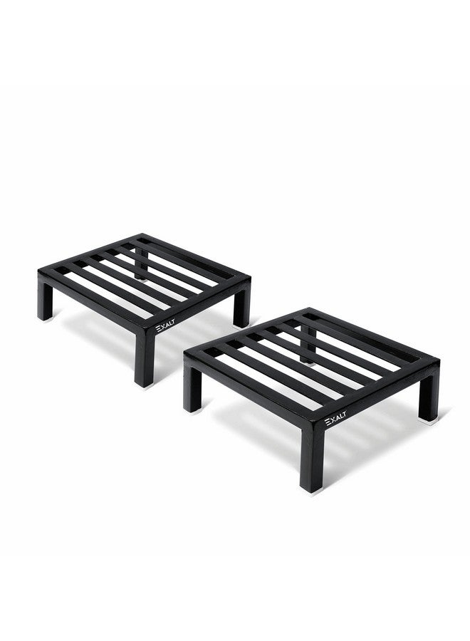 EXALT® Flower Pot Stand Outdoor Plants / Pot Stands For Indoor plant of High Grade Metal in Black Color (Pack Of 2) - Image 1