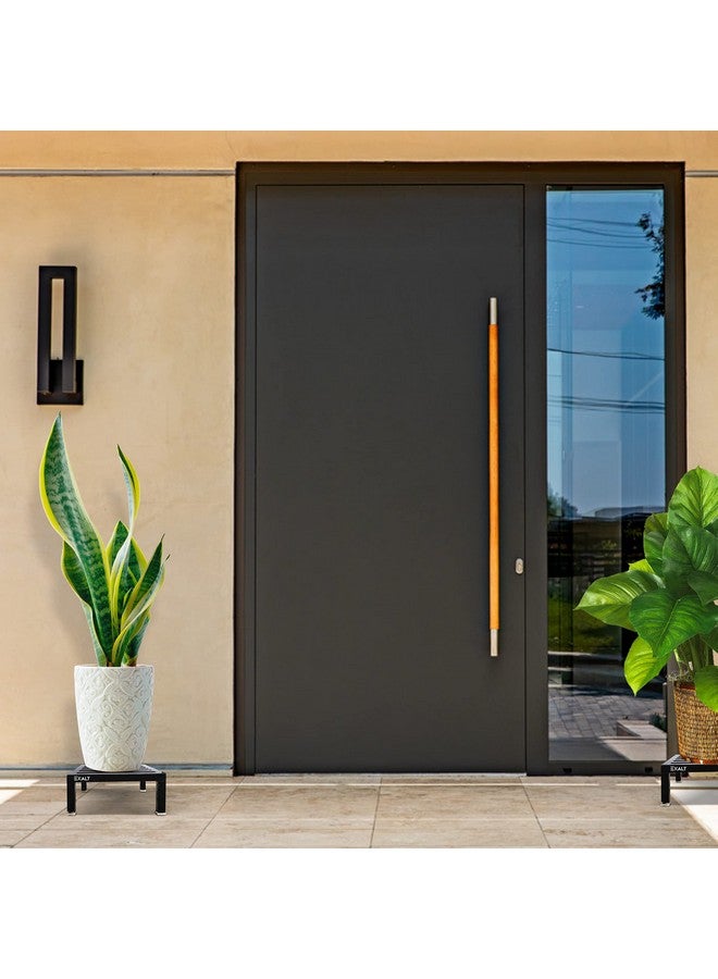 EXALT® Flower Pot Stand Outdoor Plants / Pot Stands For Indoor plant of High Grade Metal in Black Color (Pack Of 2) - Image 4