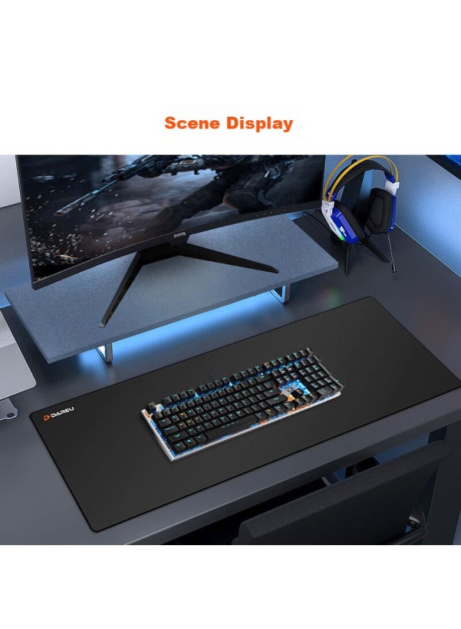Daryo Dareu Pg-d83 Solid Color Simple Gaming Long Mouse Pad, Extra Large, Thickened With Locking Edge, Office Keyboard Computer Desk Pad, Black - Image 4