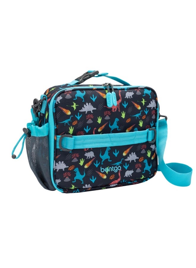 Bentgo Kids Prints Lunch Bagdouble Insulated, Durable, Water - Resistant Fabric With Interior And Exterior Zippered Pockets And External Bottle Holder - Ideal For Children of All Ages (Dinosaur)  - Image 1