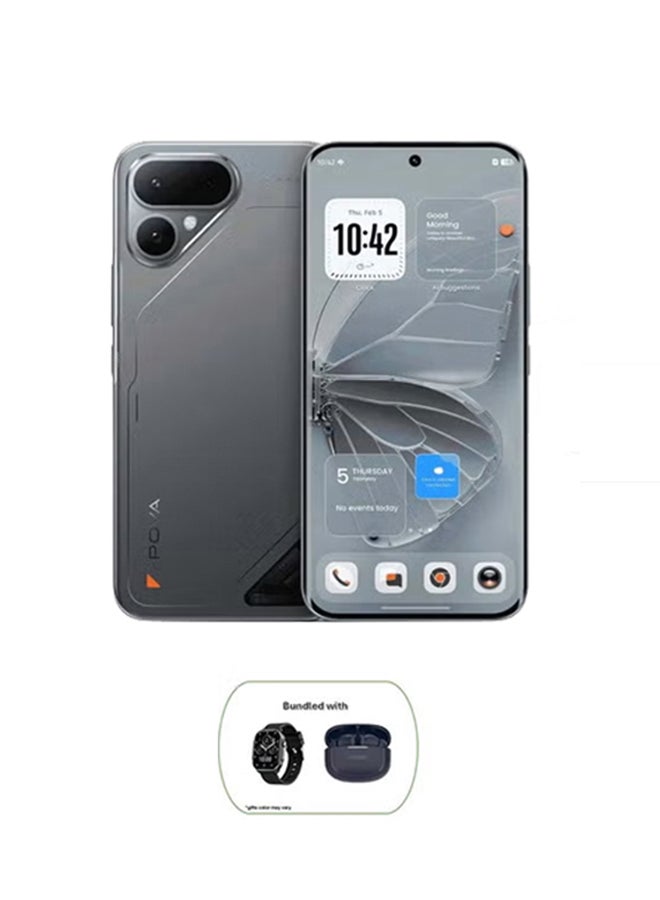 TECNO POVA Curve 2 5G 12GB 256GB Storm Titanium Bundle with TECNO TWS Earphone Bud 4 Air and TECNO Watch 3 Active - Middle East Version - Image 1