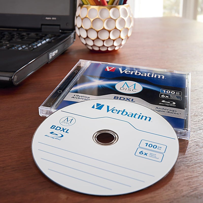 Verbatim M DISC BDXL 100GB 6X with Branded Surface Blank Blu-Ray Recordable Media â€“ 1pk Jewel Case - Image 3