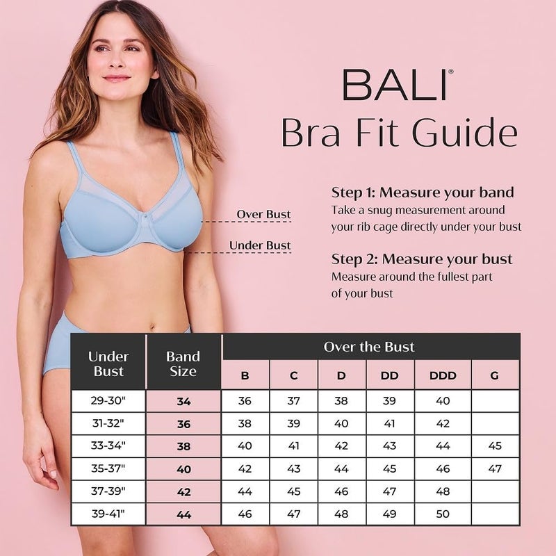 Bali Women's Flower Underwire Bra, Midnight,34B - Image 5