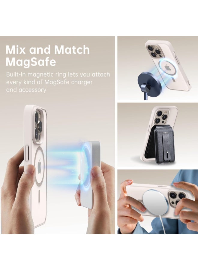 أكاليكس جراب مغناطيسي لهاتف آيفون 15 برو ماكس [مقاوم للصدمات ونحيف]، غطاء خلفي صلب شفاف مع حماية فائقة |تيتانيوم طبيعي - Image 2