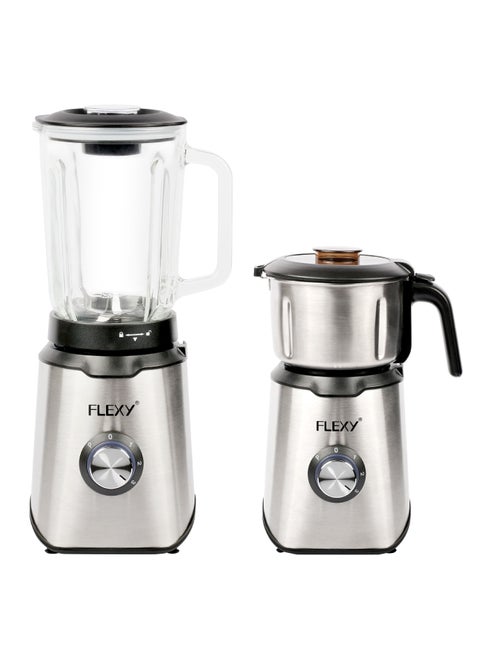 Flexy 600W 2-in-1 Grinder Blender Combo with Durable Stainless Steel Jars for Hard Grinding, Blending, and Chopping – Perfect Multi-Function Kitchen Appliance for Smoothies, Shakes, Coffee, Spices, and Ingredient Processing.