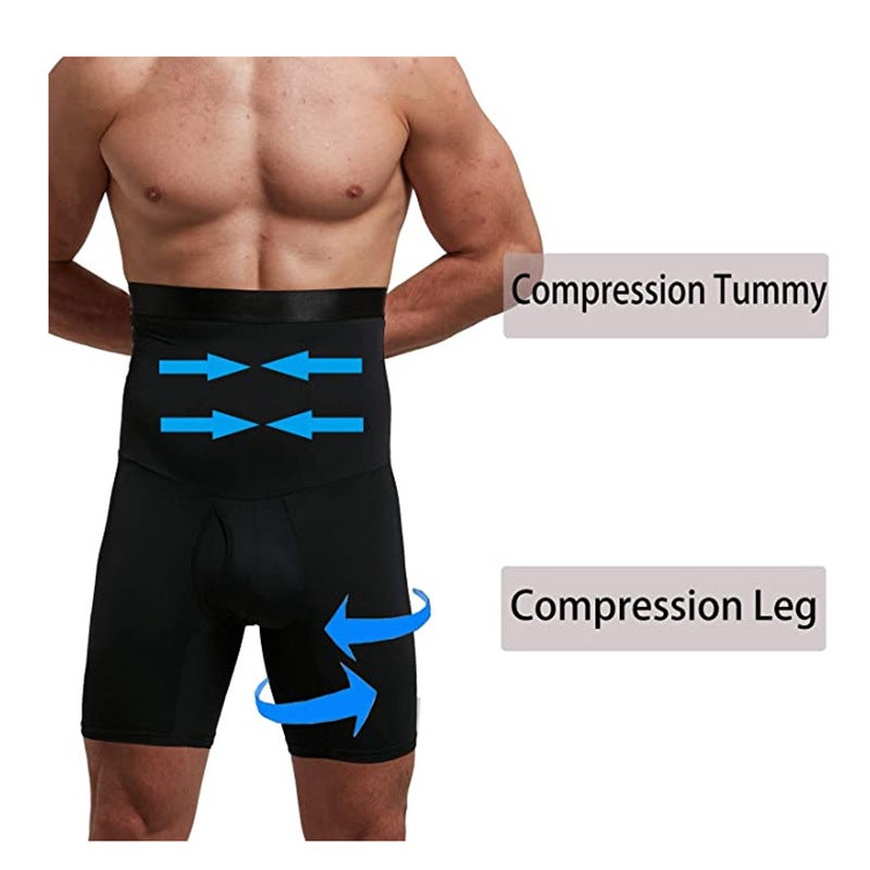 's autumn and winter eBay Europe and the United States exclusively for men's high-waisted belly waist sports boxer five-point shorts White[Crimping] XL - Image 3