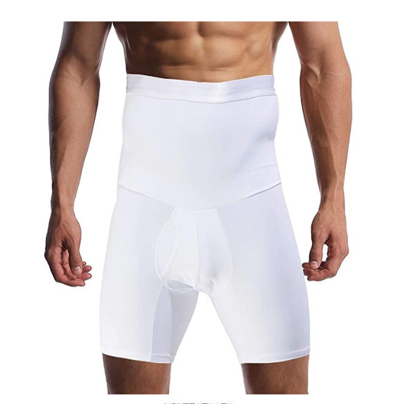 's autumn and winter eBay Europe and the United States exclusively for men's high-waisted belly waist sports boxer five-point shorts White[Crimping] XL - Image 2