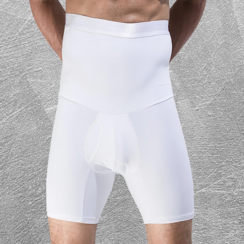 's autumn and winter eBay Europe and the United States exclusively for men's high-waisted belly waist sports boxer five-point shorts White[Crimping] XL - Image 1