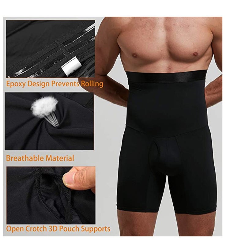 's autumn and winter eBay Europe and the United States exclusively for men's high-waisted belly waist sports boxer five-point shorts White[Crimping] XL - Image 5