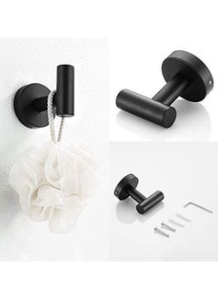 XiuWoo 7 Piece Matte Black Wall Mounted 304 Stainless Steel Bathroom Hardware Set Accessories Kit  - Image 5