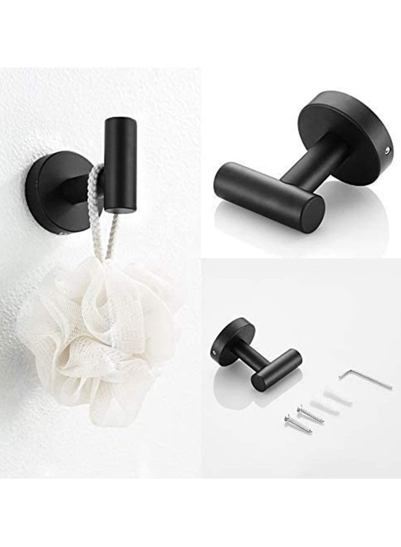 XiuWoo 7 Piece Matte Black Wall Mounted 304 Stainless Steel Bathroom Hardware Set Accessories Kit - Image 5