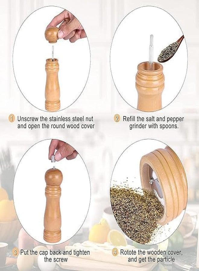 ERITIN Wooden Pepper Grinder, Manual Salt and Pepper Mill with Adjustable Coarseness Hand Operated Spice Grinder for Black Pepper Rock Salt Mixed Spices - Image 5