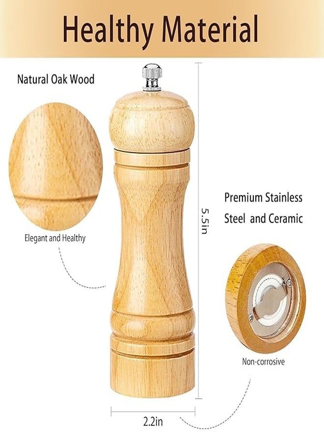 ERITIN Wooden Pepper Grinder, Manual Salt and Pepper Mill with Adjustable Coarseness Hand Operated Spice Grinder for Black Pepper Rock Salt Mixed Spices - Image 3