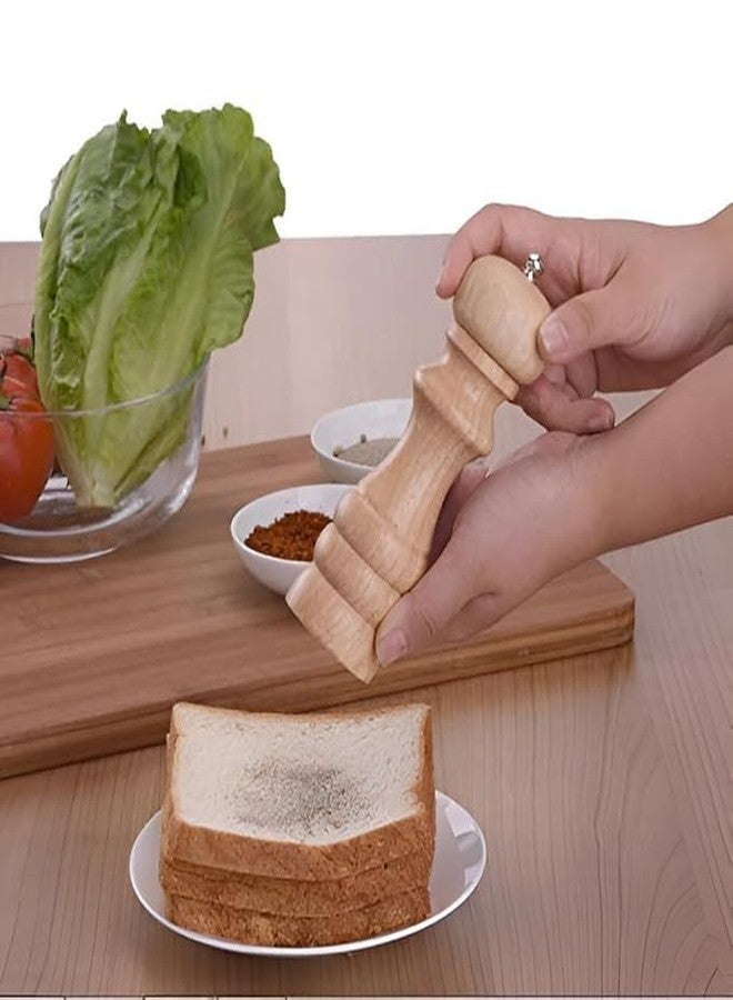 ERITIN Wooden Pepper Grinder, Manual Salt and Pepper Mill with Adjustable Coarseness Hand Operated Spice Grinder for Black Pepper Rock Salt Mixed Spices - Image 2