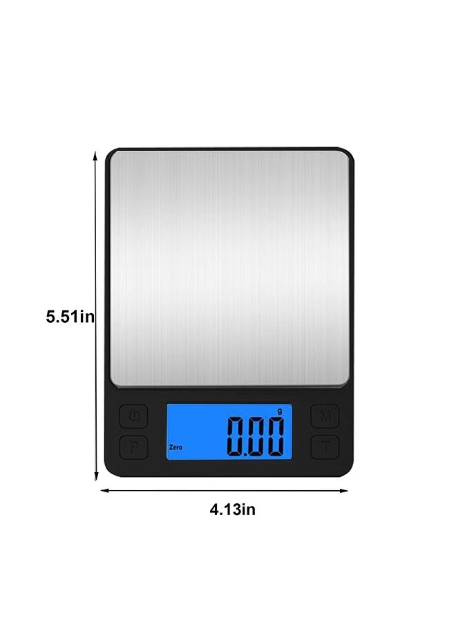 KUYING - Food Scale, 3kg/0.1g High Precision Digital Kitchen Scale for Food Ounces and Grams, Smart Weight Scale for Weight Loss, Coffee Cooking, Jewelry, Powder with LCD Display Black - Image 1