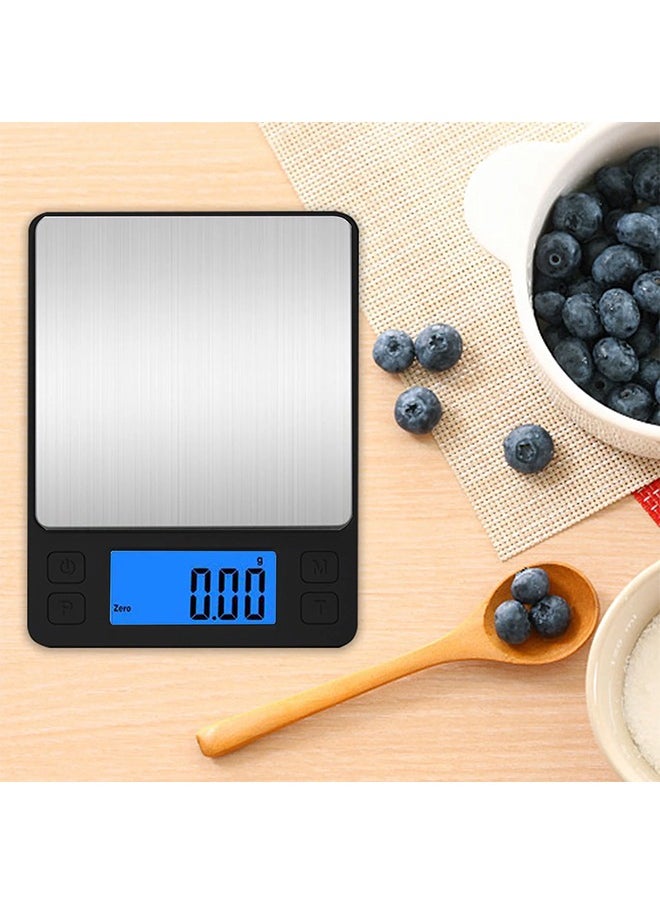 KUYING - Food Scale, 3kg/0.1g High Precision Digital Kitchen Scale for Food Ounces and Grams, Smart Weight Scale for Weight Loss, Coffee Cooking, Jewelry, Powder with LCD Display Black - Image 1