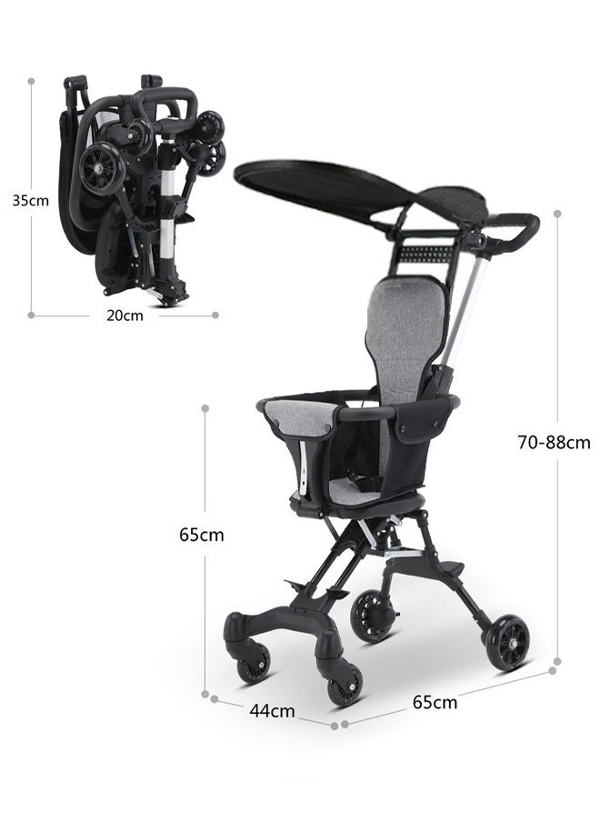 Aissiora - Lightweight Travel Stroller with Reversible Toddler Seat Adjustable Handles Compact Baby Stroller for Travel Foldable Travel Stroller for Toddlers Aged - Image 1