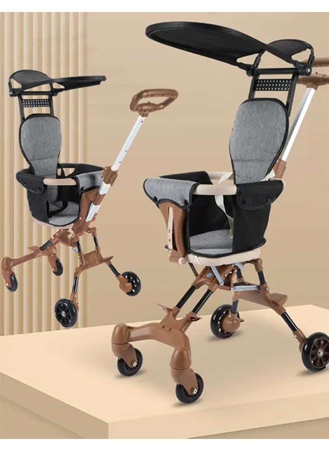 Aissiora - Lightweight Travel Stroller with Reversible Toddler Seat Adjustable Handles Compact Baby Stroller for Travel Foldable Travel Stroller for Toddlers Aged - Image 1