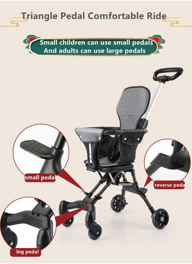Aissiora - Lightweight Travel Stroller with Reversible Toddler Seat Adjustable Handles Compact Baby Stroller for Travel Foldable Travel Stroller for Toddlers Aged - Image 1