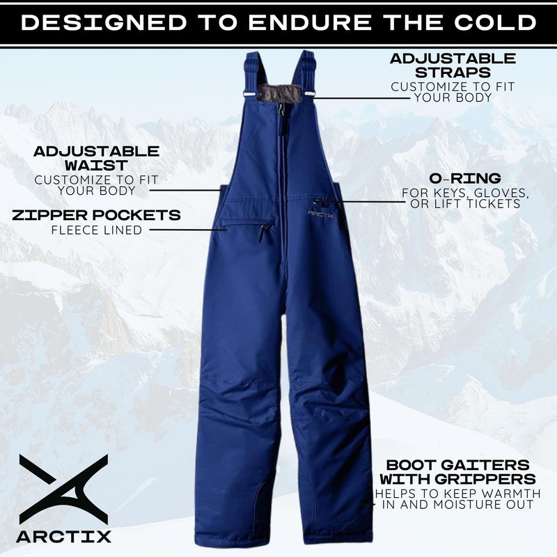 Arctix Kids Insulated Snow Bib Overalls, Royal Blue, Medium - Image 3