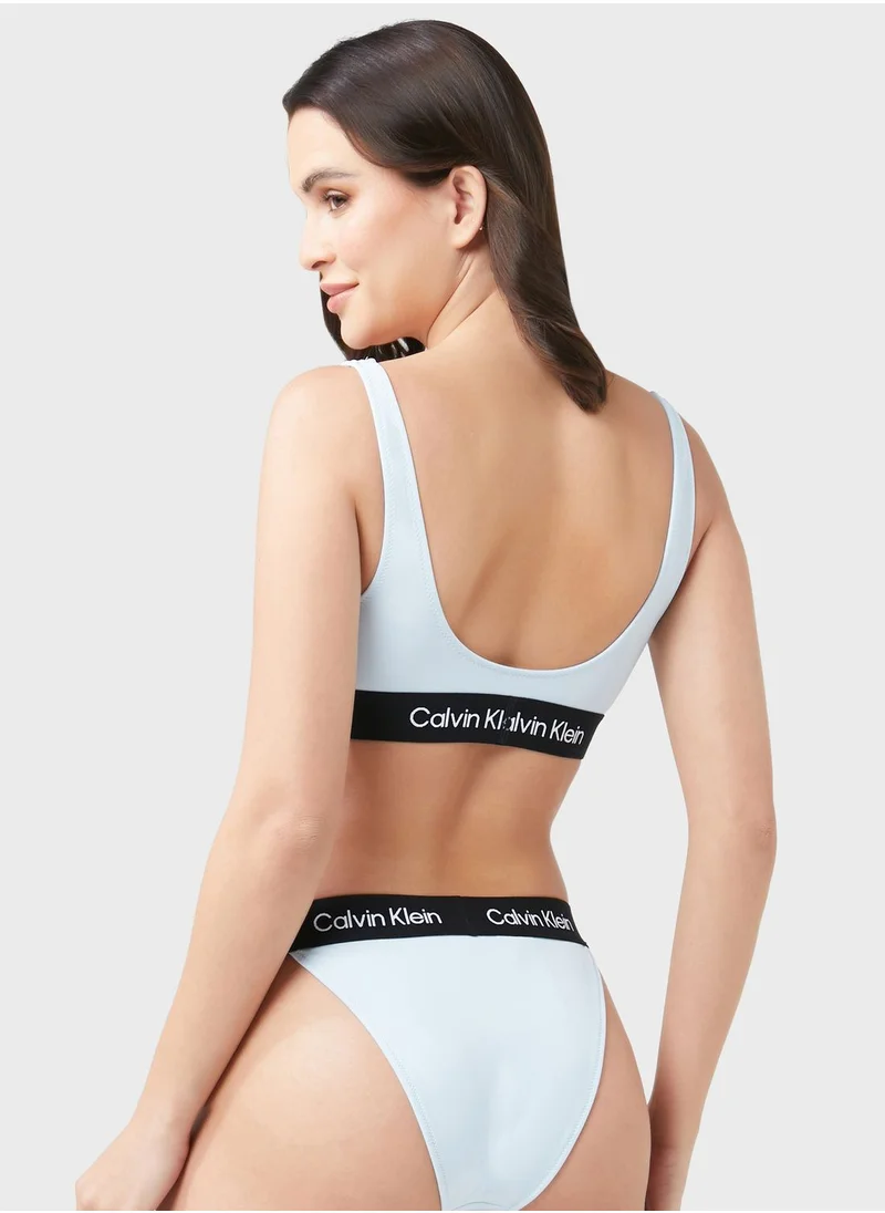 CALVIN KLEIN Logo High Leg Bikini Bottom