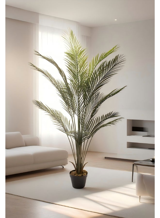 Noon East Palm 150cm (5 ft) Tall Artificial Tree with Pot | Floor Plant with Lifelike Design & Texture - Green | Decorative Natural Texture Tree for Home, Living Room, Study & Office spaces - Image 4