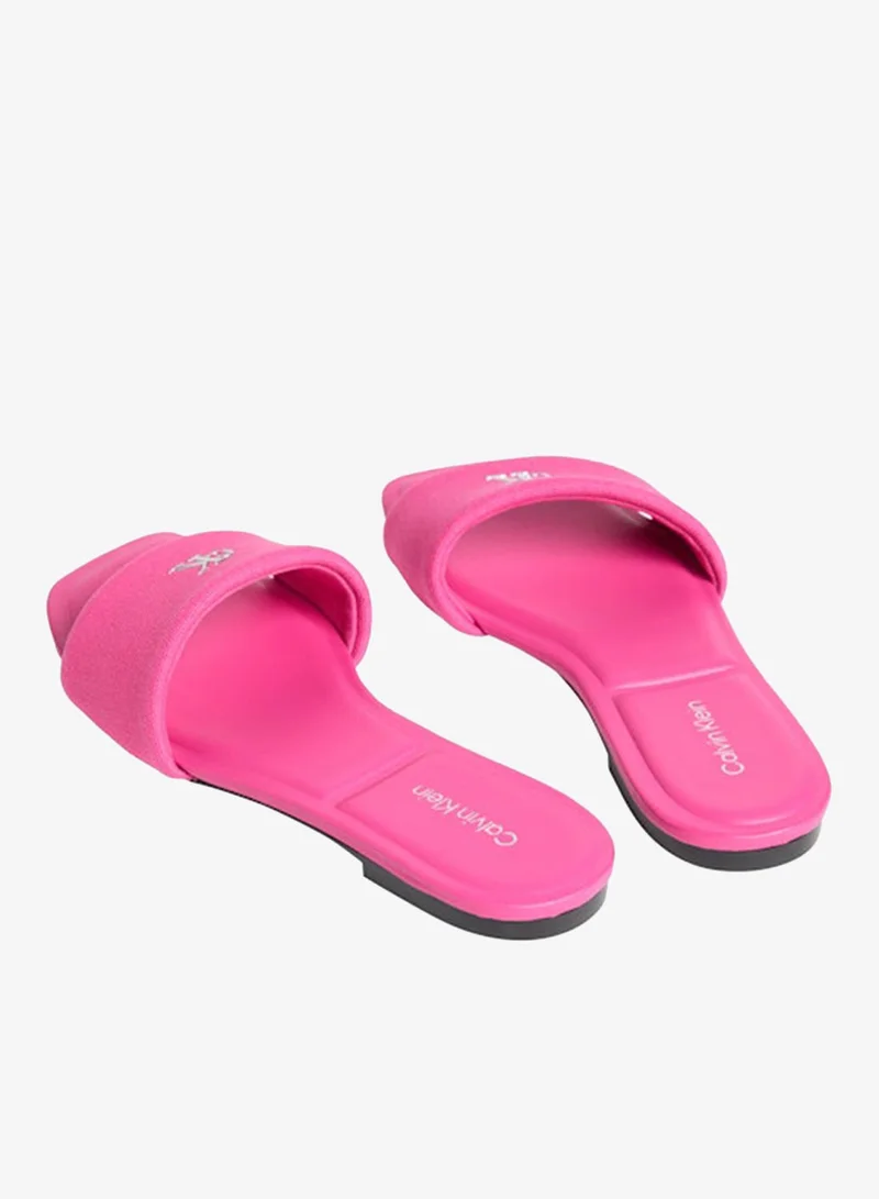 Calvin Klein Pink Yarrow Amira - Canvas Square Toe Flat Sandals for Women | Best Price UAE