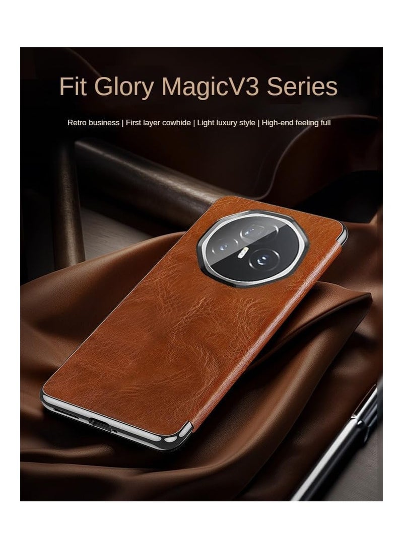 general Leather Case Compatible Honor Magic V3 Smart Window Auto Sleep Folding Full Set Magic V3 - Image 2