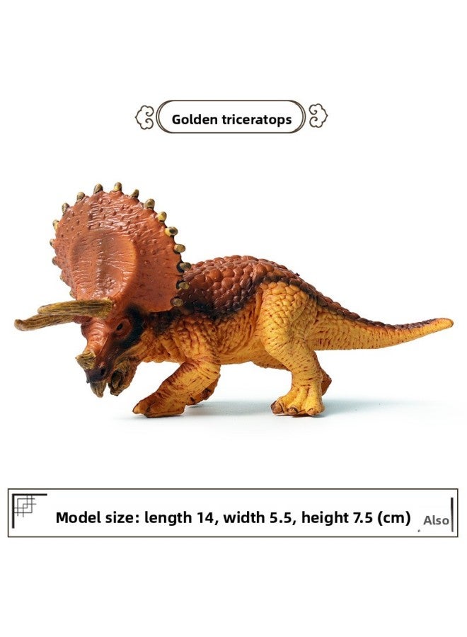 Children's Jurassic Dinosaur Simulation Toy Triceratops Model Pentacorod Halosaurus Solid Animal Ornaments Gift