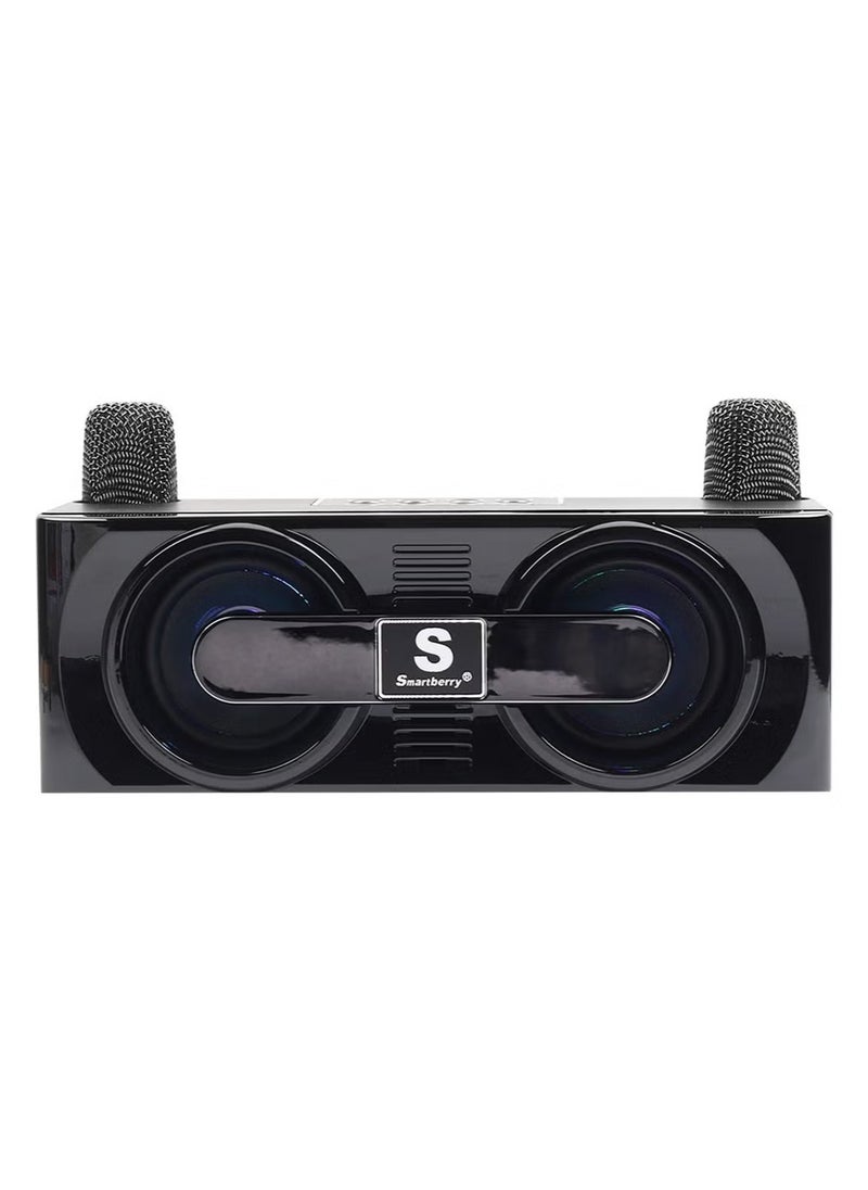 Smart Berry M24 Portable Karaoke Speaker | Wireless Bluetooth PA System with Dual Microphones | Rechargeable Party Speaker with LED Lights, Echo & Voice Effects | Ideal for Home & Family Gatherings  - Image 1