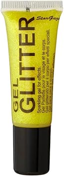Stargazer Gel Glitter Yellow Sparkling Glitter for your face body with fine nib applicator - Image 1