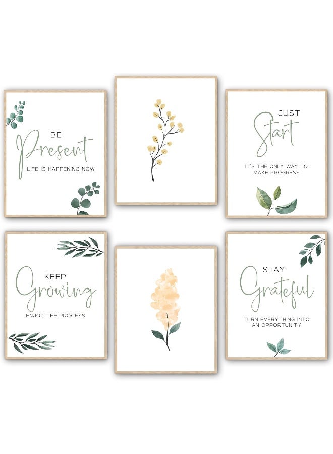 Lermony - Office decor for women - Inspirational Wall Art for Office - Sage Green Wall Decor - Boho Bathroom Decor - Pictures for Bedroom Wall Decor - Motivational Wall Art (Set of 6, 8x10 In) - Image 1