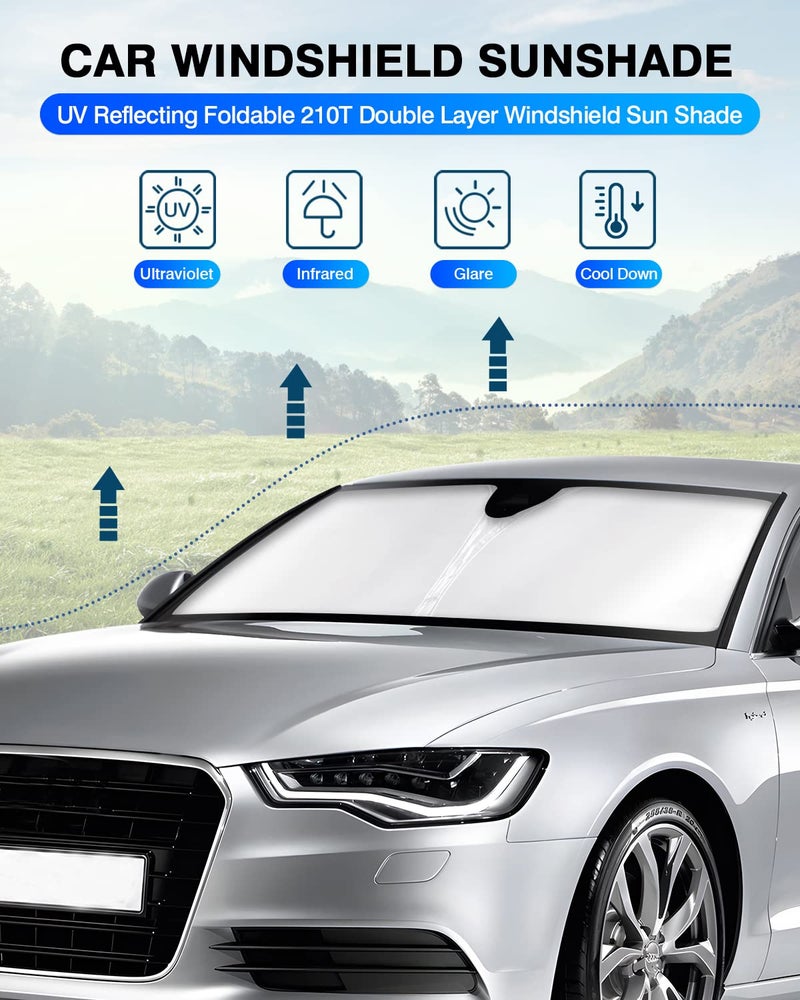 KUST Windshield Sun Shade for Audi A6 Accessories 2019-2024 2025 Window Shade Sun Visor Cover Foldable Blocks UV Rays Keep Your Car Cooler - Image 2