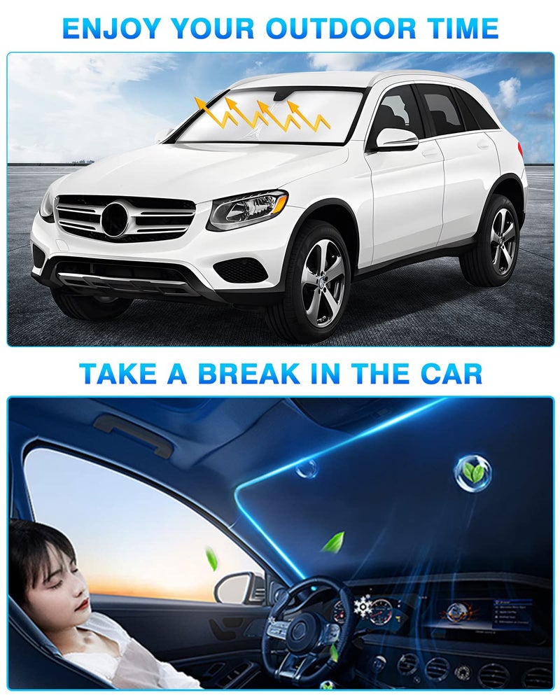 KUST Windshield Sun Shade for Audi A6 Accessories 2019-2024 2025 Window Shade Sun Visor Cover Foldable Blocks UV Rays Keep Your Car Cooler - Image 5