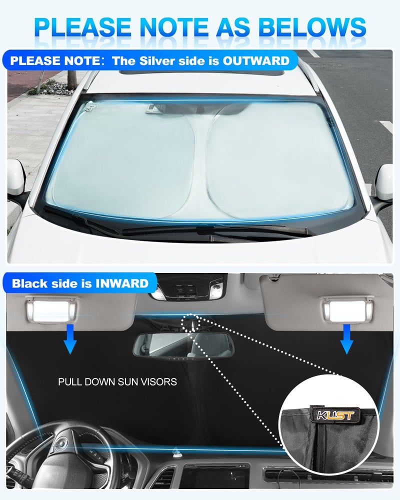 KUST Windshield Sun Shade for Audi A6 Accessories 2019-2024 2025 Window Shade Sun Visor Cover Foldable Blocks UV Rays Keep Your Car Cooler - Image 3