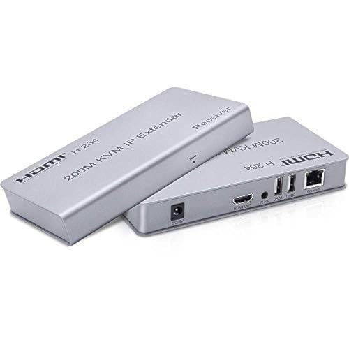 Tobo 200 Meter KVM 3D HDMI Extender Cat6 KVM Over TCP/IP HDMI Extension Cable Ultra Clarity 2. 0 with Ethernet Up to 390ft Support 3D Full HD 1080P 2Pack with Sender and Receiver TD-434H - Image 1