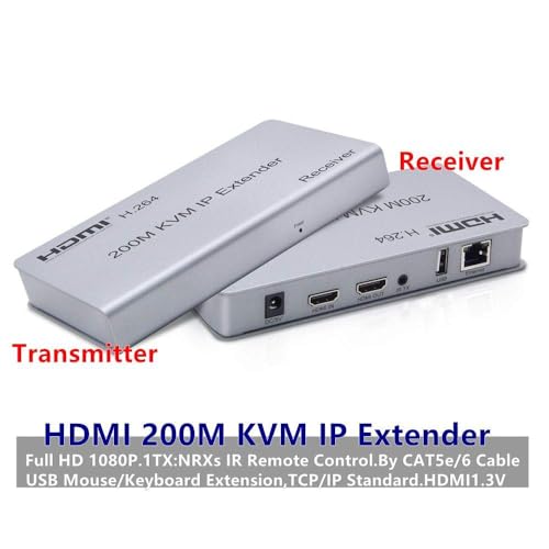 Tobo 200 Meter KVM 3D HDMI Extender Cat6 KVM Over TCP/IP HDMI Extension Cable Ultra Clarity 2. 0 with Ethernet Up to 390ft Support 3D Full HD 1080P 2Pack with Sender and Receiver TD-434H - Image 2