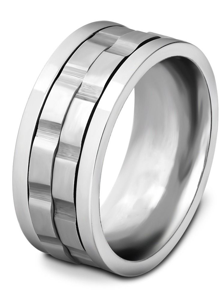 Loquat Stainless Steel Solid Polished Signet Ring