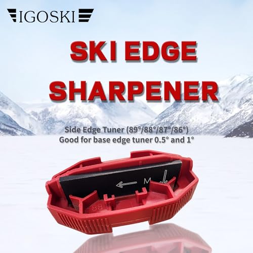 IGOSKI Snowboard Ski Edge Bevel Tuning ski wax kit，snowboard tool，ski edge sharpener tuner Side Ski Angle Tool & Diamonds & Gummi Stone (Tool+Diamonds + Gummi Stone) (Red) - Image 2