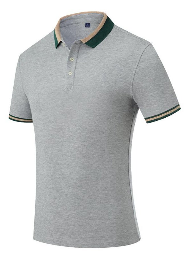 Cotton Polo Shirt Short Sleeve Turn-down Collar Half Sleeve Restaurant Waiter Uniform Casual Summer Top  - Image 1