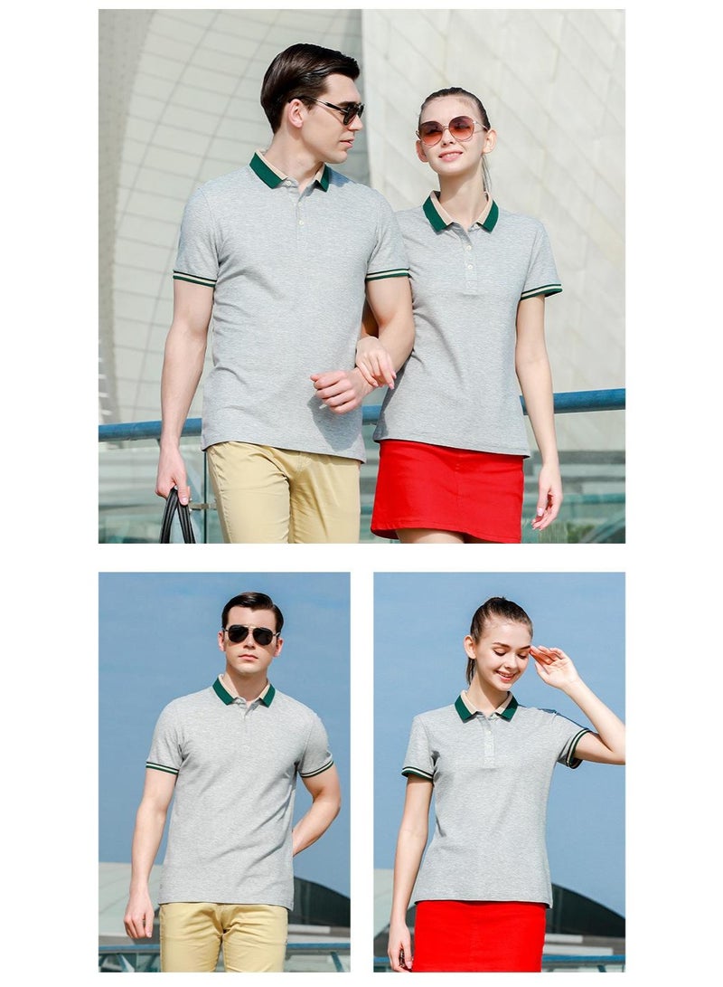 Cotton Polo Shirt Short Sleeve Turn-down Collar Half Sleeve Restaurant Waiter Uniform Casual Summer Top  - Image 2