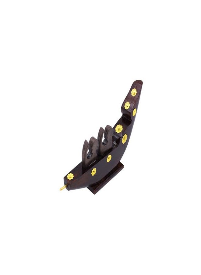 NATRIEL Kerala Traditional Wooden Race Boat Snake Boat (Chundan Vallam) Decorative Miniature Showpiece Wood Brown Rovers (Brown, 2 Men) - Image 4