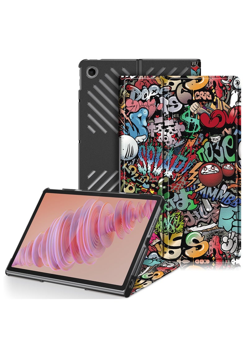 Case for Lenovo Tab Plus 11.5 Inch (2024) TB351FU Tablet Ultra Slim Lightweight Stand Cover Case Premium Quality PU Leather Case Cover (Graffiti) - Image 1