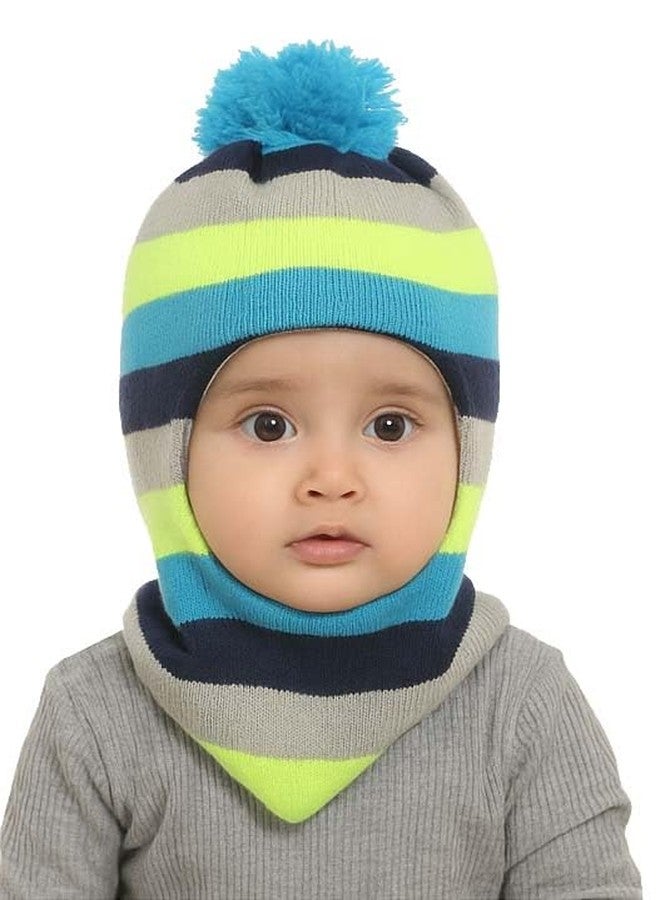 CHACKO Baby Soft Woolen Monkey Cap for Babies |Warm & Stretchable Full Head Cover Cap for Boys & Girls (3 Months to 6 Months) Grey - Image 1