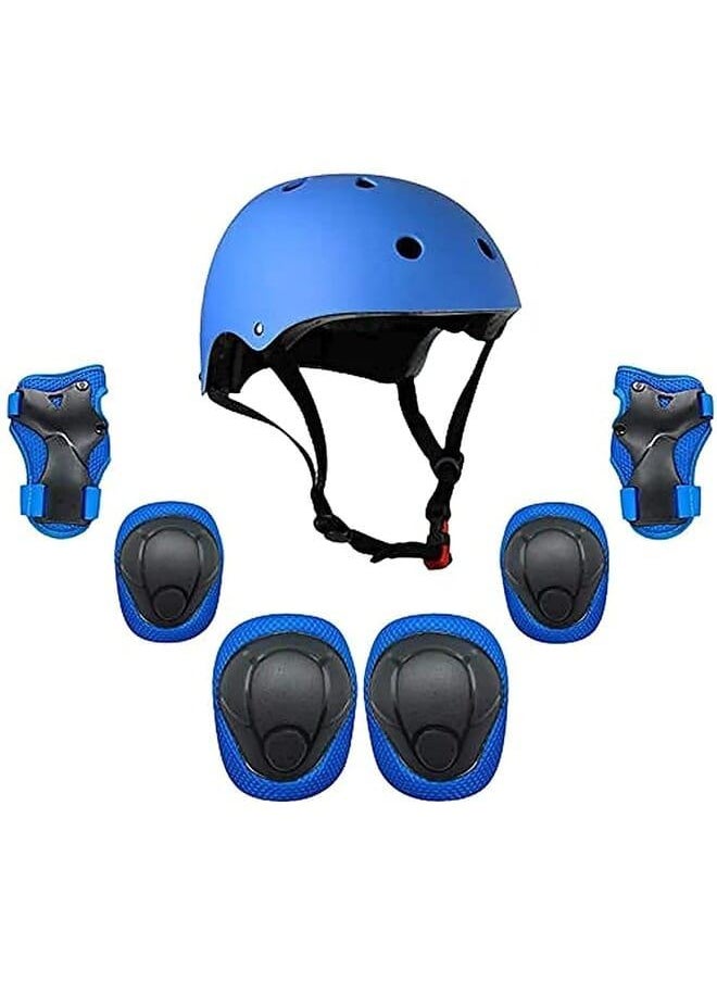 Generic SportQ 7 in 1 Adjustable Kids Safety Pads Set for Cycling, Skiing, Scooter in Blue 