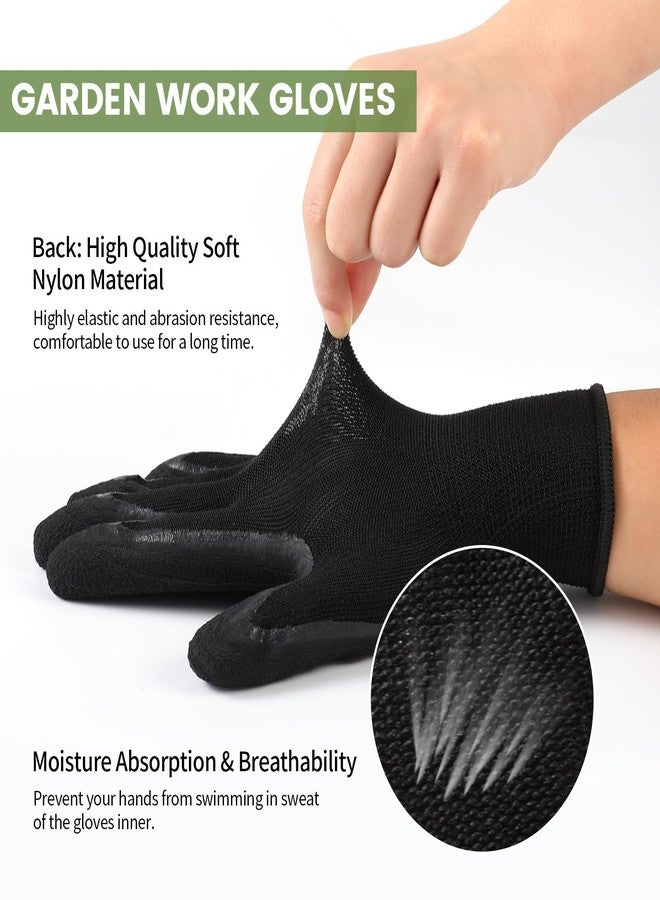 Pleneal Gardening Gloves for Women Men - 6 Pairs Breathable Garden Gloves with Grip, Durable Latex Coated Outdoor Working Gloves for Lawn Yard, Medium Size Fits Most - Image 5