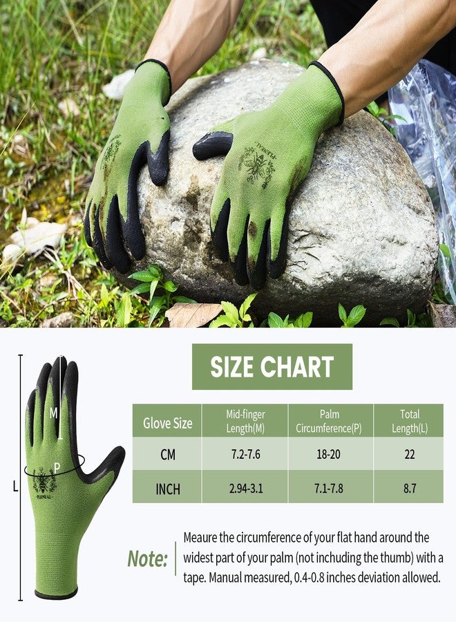 Pleneal Gardening Gloves for Women Men - 6 Pairs Breathable Garden Gloves with Grip, Durable Latex Coated Outdoor Working Gloves for Lawn Yard, Medium Size Fits Most - Image 3