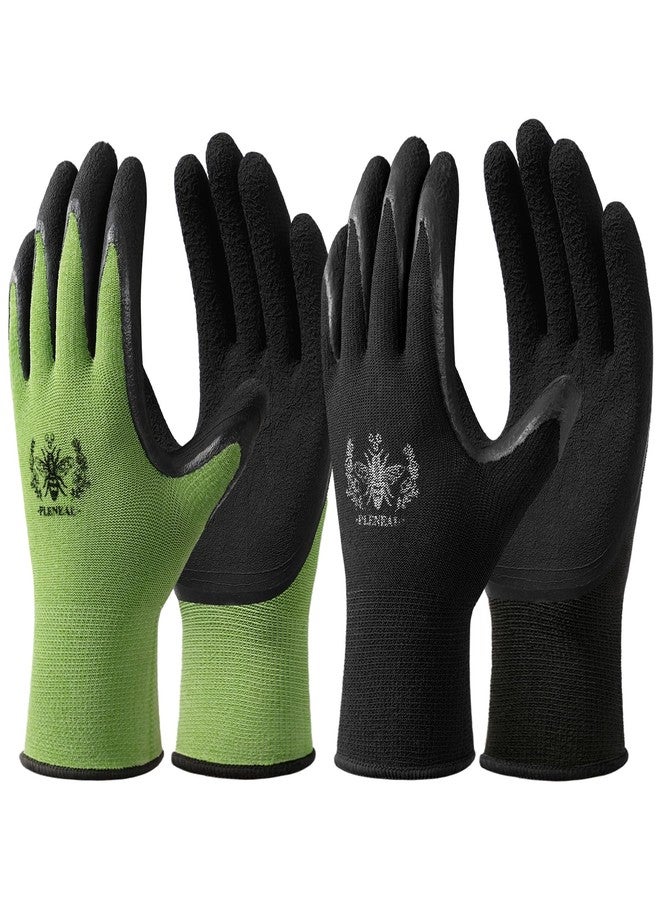 Pleneal Gardening Gloves for Women Men - 6 Pairs Breathable Garden Gloves with Grip, Durable Latex Coated Outdoor Working Gloves for Lawn Yard, Medium Size Fits Most - Image 1