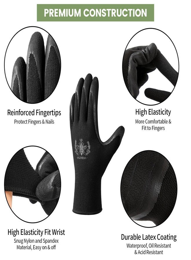 Pleneal Gardening Gloves for Women Men - 6 Pairs Breathable Garden Gloves with Grip, Durable Latex Coated Outdoor Working Gloves for Lawn Yard, Medium Size Fits Most - Image 4